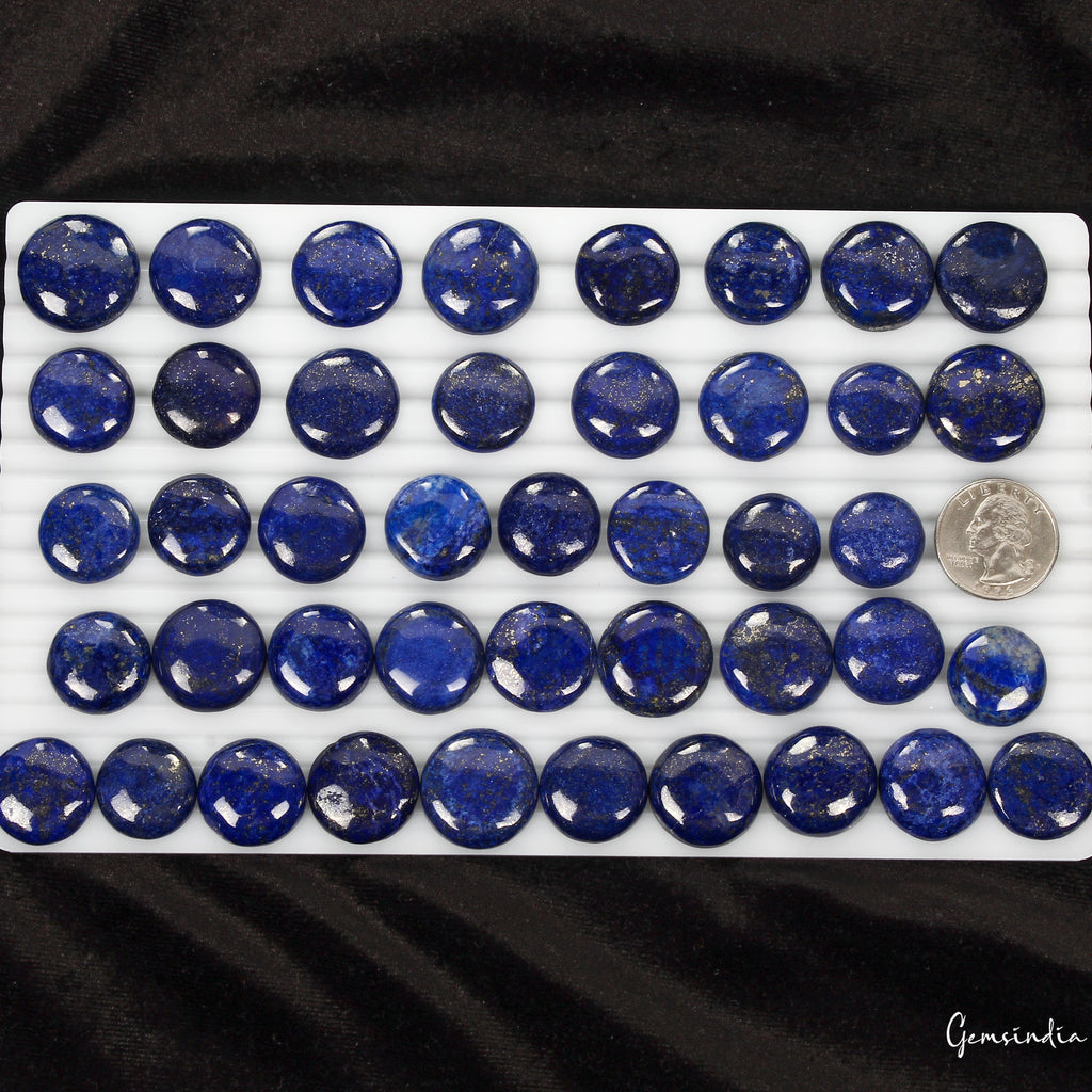 1000 Cts/43 Pcs Natural Blue Lapis Lazuli Gold Flecks Round Loose Wholesale Gems