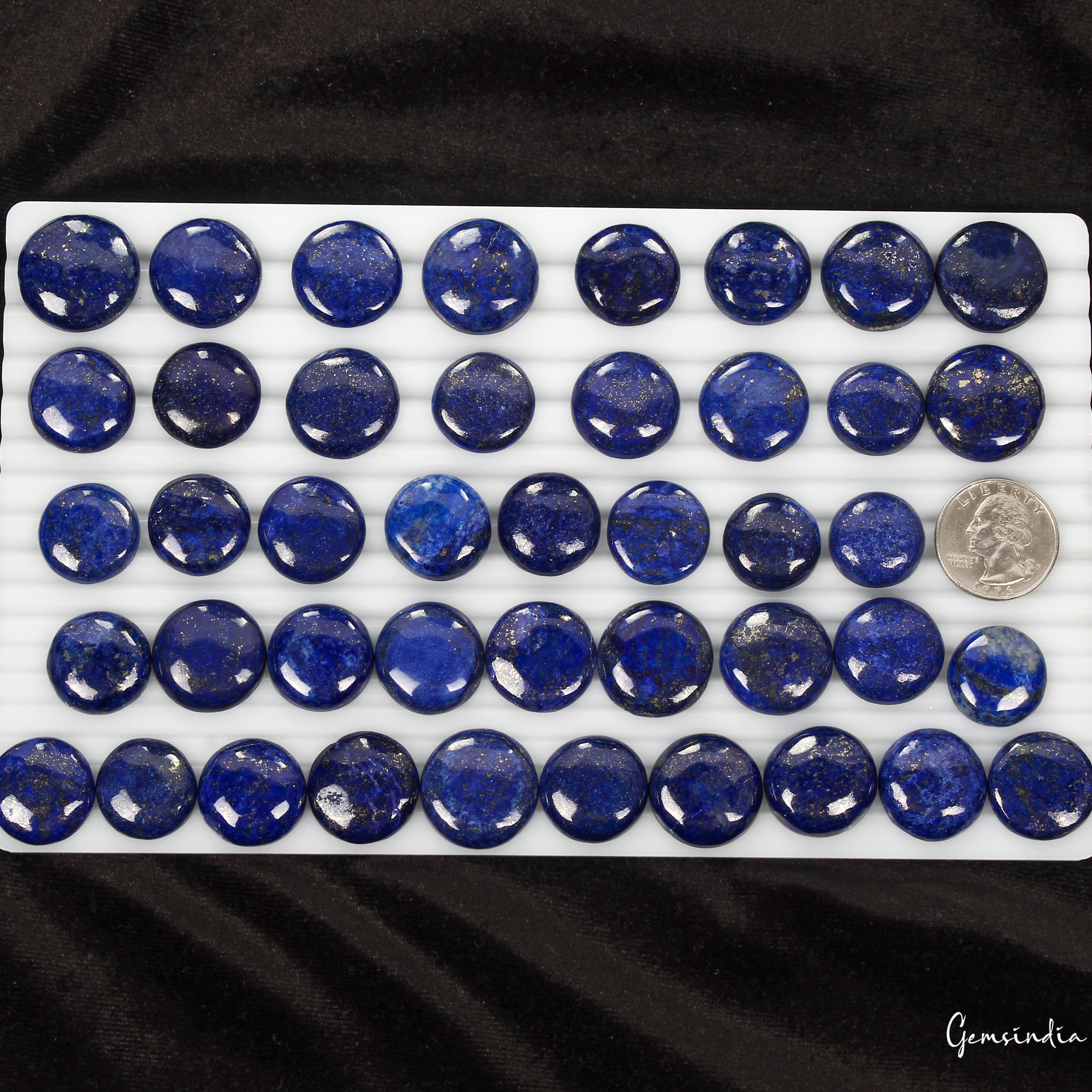 1000 Cts/43 Pcs Natural Blue Lapis Lazuli Gold Flecks Round Loose Wholesale Gems