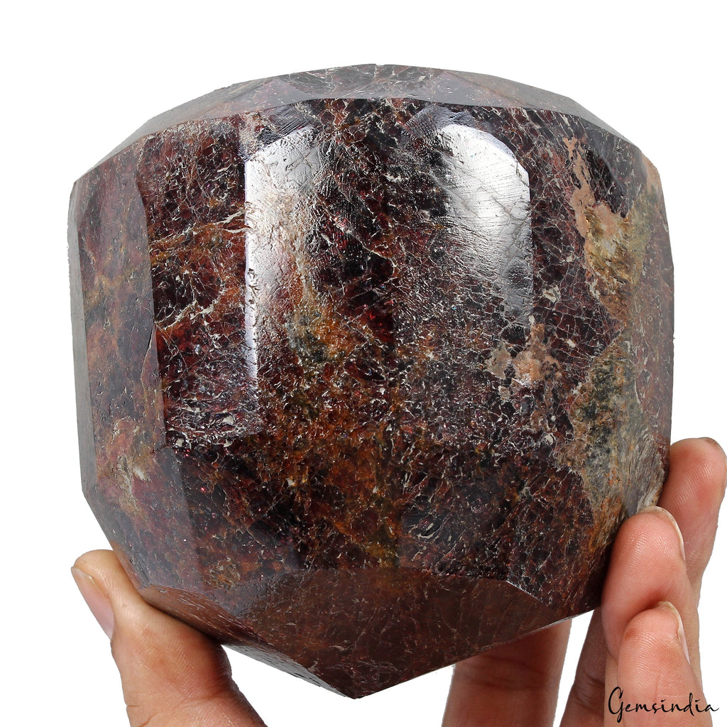 2.8 kilo Almandine Garnet 4.3" Round Cut Rare Large Natural Stone 100% Untreated
