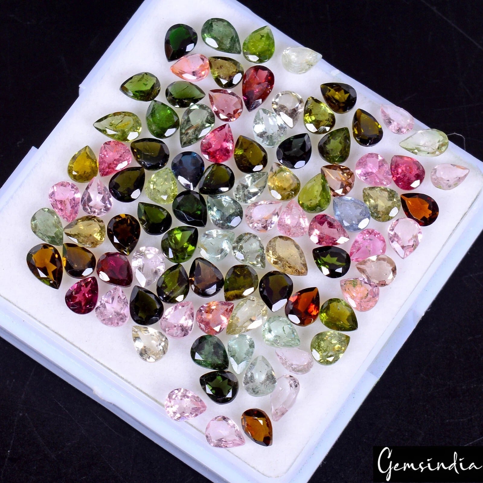 Tourmaline Lot, Loose Gemstone, Untreated, Multi Color — 89 Pieces, 5mm to 6mm, 26.20 Ct, Mozambique