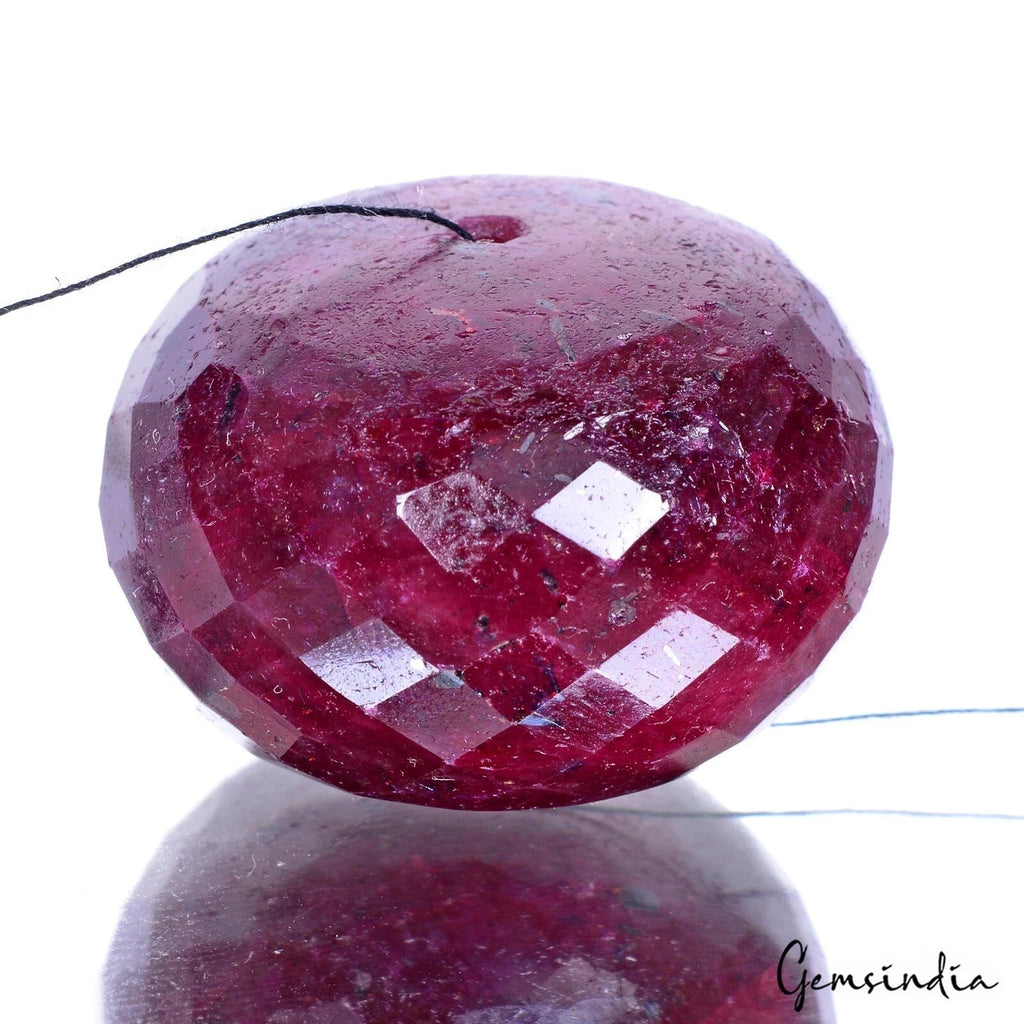 284.00 Ct Natural Red Ruby Round Checker Cut Loose Bead Gems For Making Jewelry