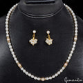 107.20 Cts Natural Untreated Freshwater Pearl Round Beaded Handmade Jewelry Set