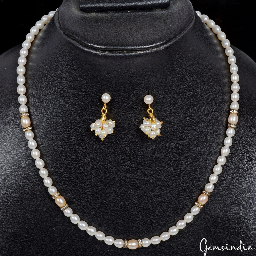 Pearl Jewelry, Untreated, White — 5mm To 6mm, 107.20 Ct, India