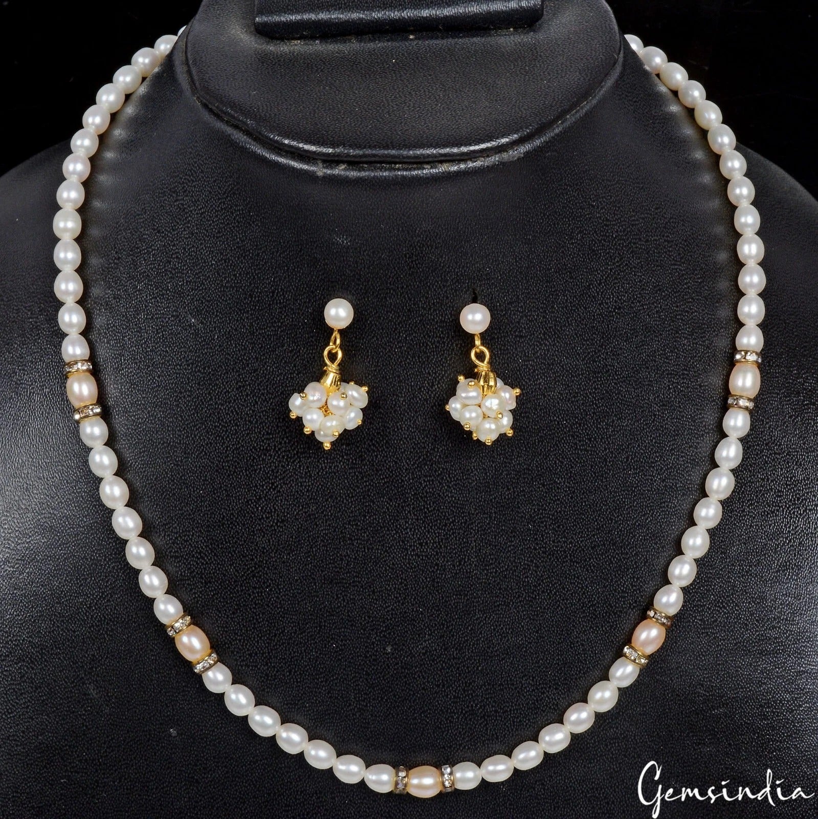 Pearl Jewelry, Untreated, White — 5mm To 6mm, 107.20 Ct, India