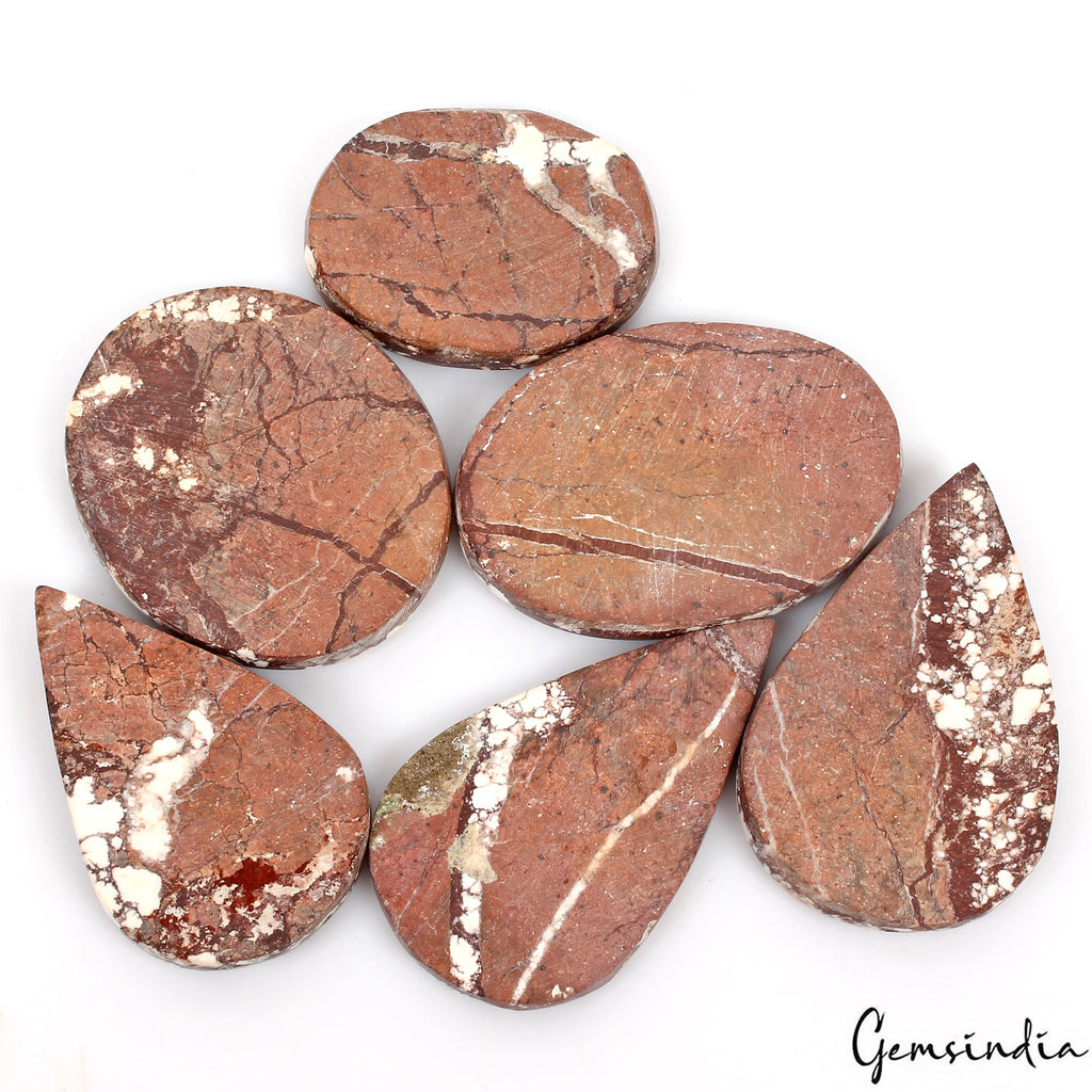 760 Ct/ 7 Pcs Natural White buffalo Turquoise Mix Cabochon Loose Untreated Gems