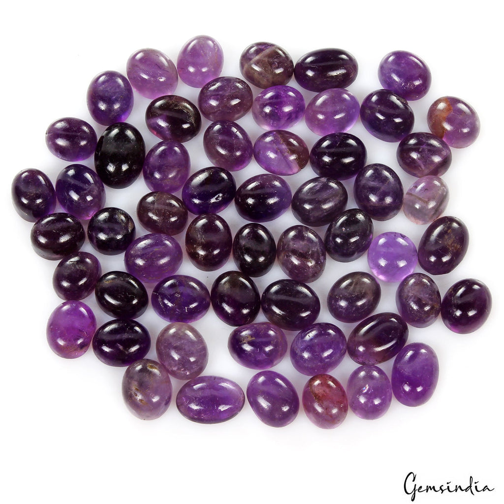 320 Ct. Natural Untreated Purple Amethyst Oval Cabochon Wholesale Loose Gems Lot