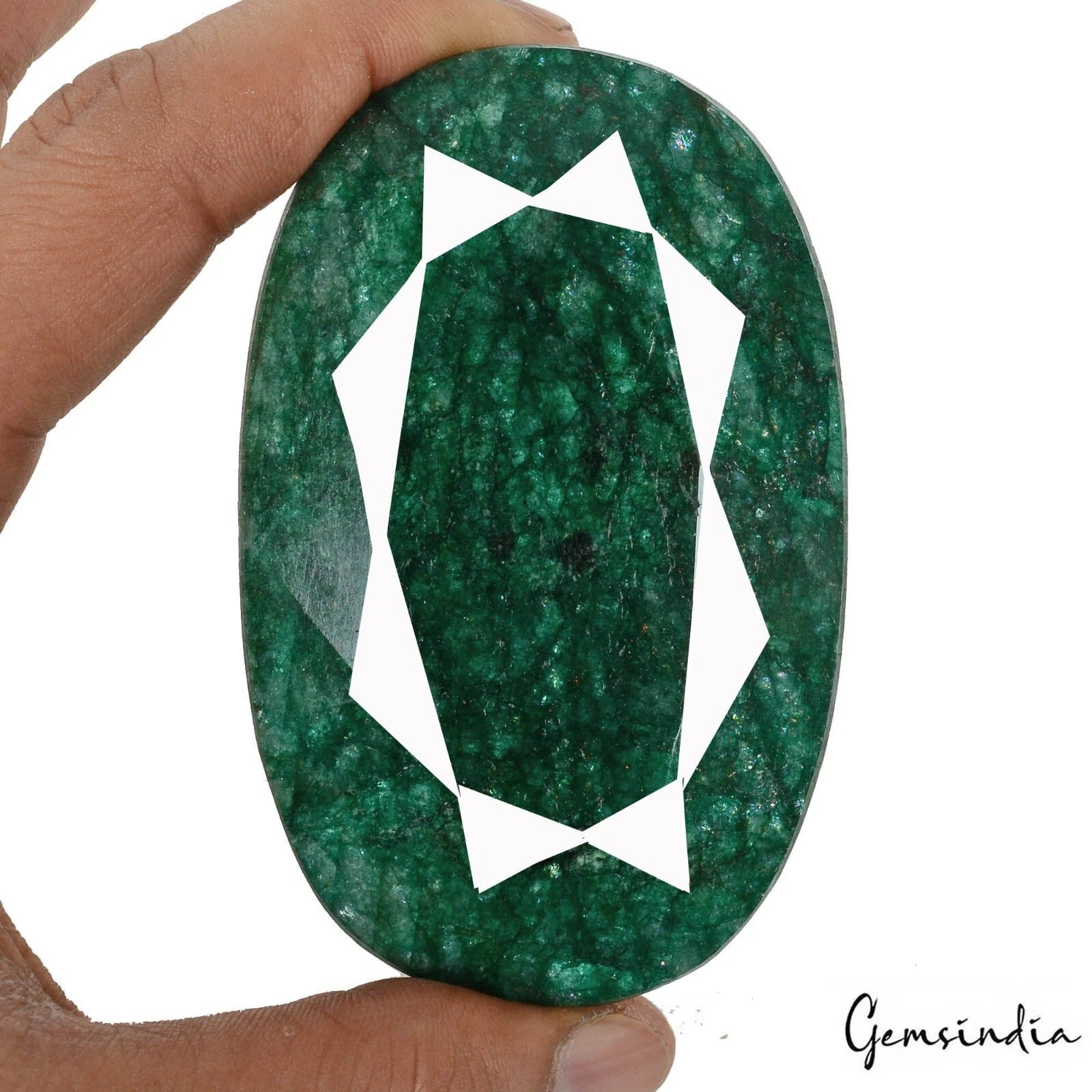 Certified 1600 Cts Natural Brazilian Green Emerald Oval Cut Museum Size Gemstone