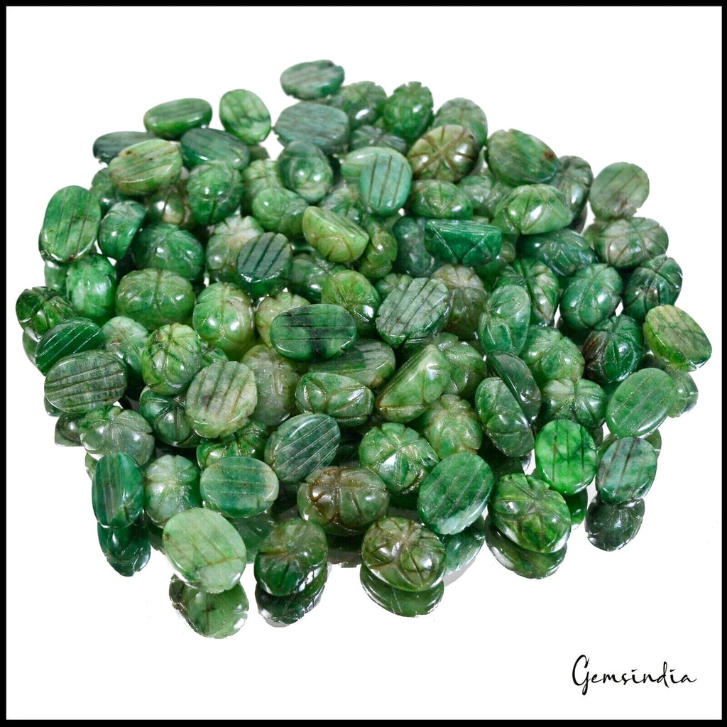 Emerald Loose Gemstone, Color Enhanced, Green — 14mm to 18mm, 1000 Ct, Brazil