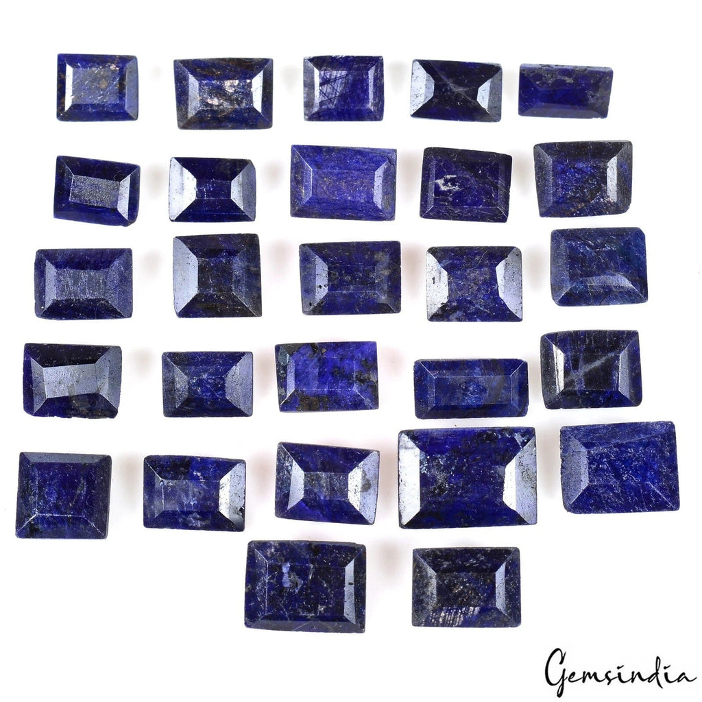 250 Ct/27 Pcs Natural Blue Sapphire Baguette Cut Loose Gemstones Lot For Jewelry