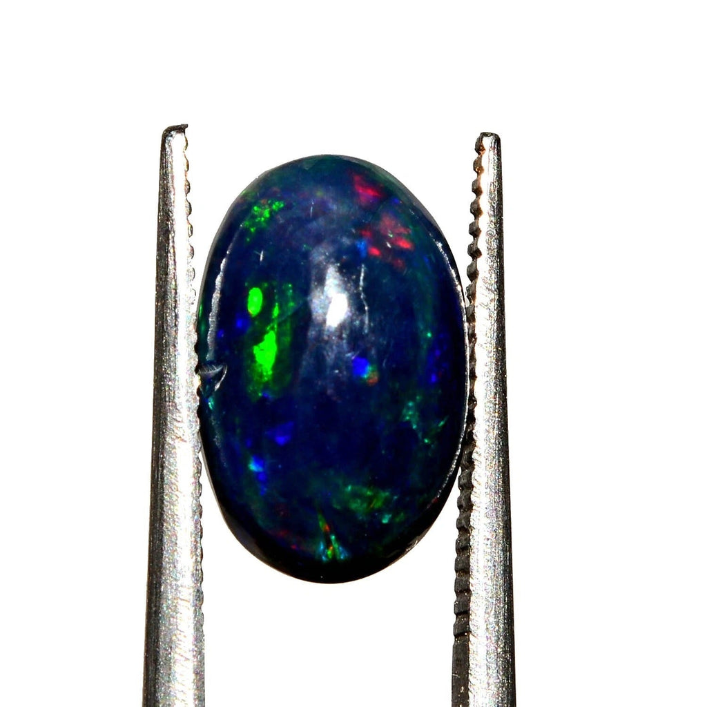 1.85 Cts Natural Ethiopian Color Play Black Opal Amazing Oval Cab Gem For Ring