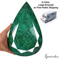Biggest 8.3 Kilo Natural Brazilian Dark Green Emerald Pear Faceted Huge Size Gem