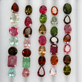 35 Pcs Parcel Of 6-8mm Multi Tourmaline Faceted Mixed Shape 27.10 Cts Loose Gems