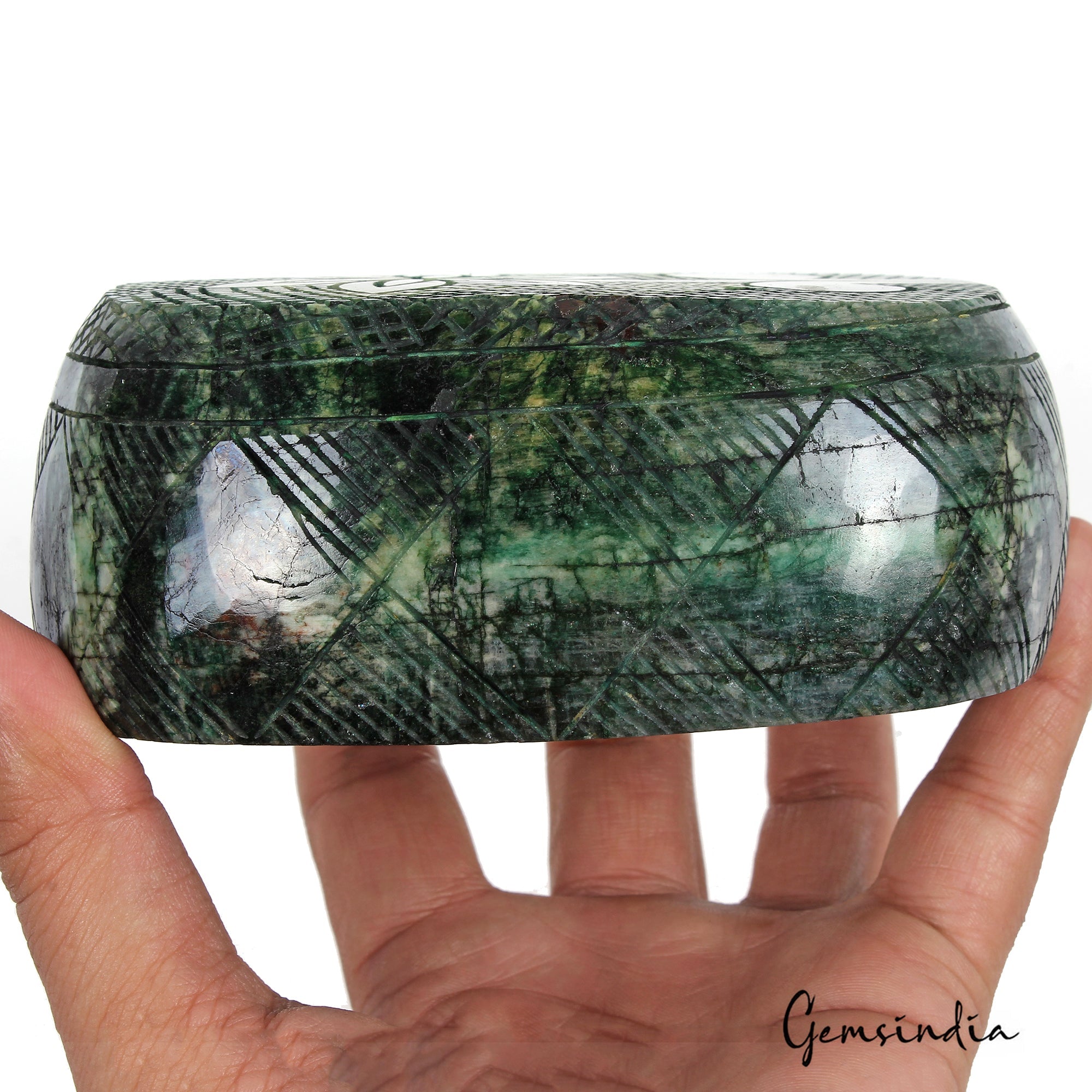 7200 Ct Natural Green Brazilian Emerald Oval Carving Museum Size Loose Gemstone