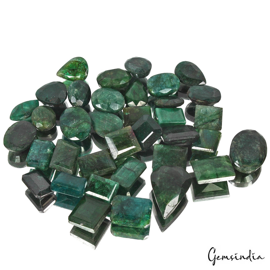 620 Cts/36 Pcs Natural Brazilian Bottle Green Emerald Mixed Cut Wholesale Gems