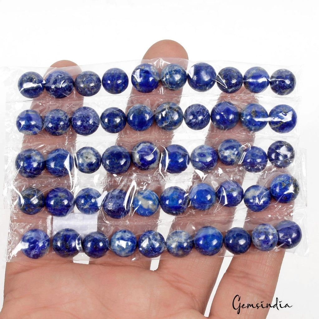 Natural Lapis Lazuli Round Cabochon Loose Gemstone Lot 50 Pcs 9-10mm/199.80 Cts