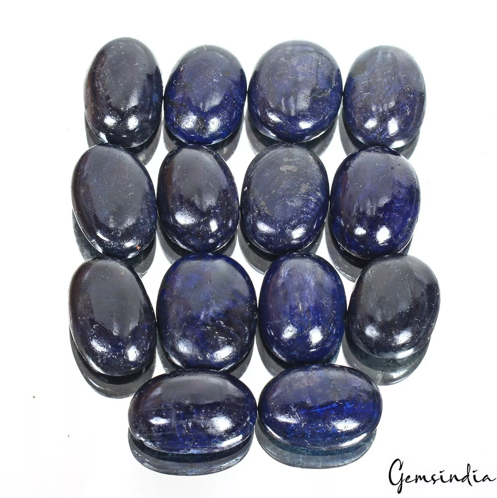 237.30 Ct Natural Blue Sapphire Oval Cabochon Loose Madagascar Gems Lot 14 Pcs