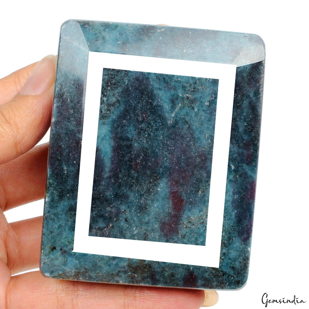 2440 Ct Natural Untreated Bi-Color Ruby Kyanite Emerald Cut Earth Mined Gemstone