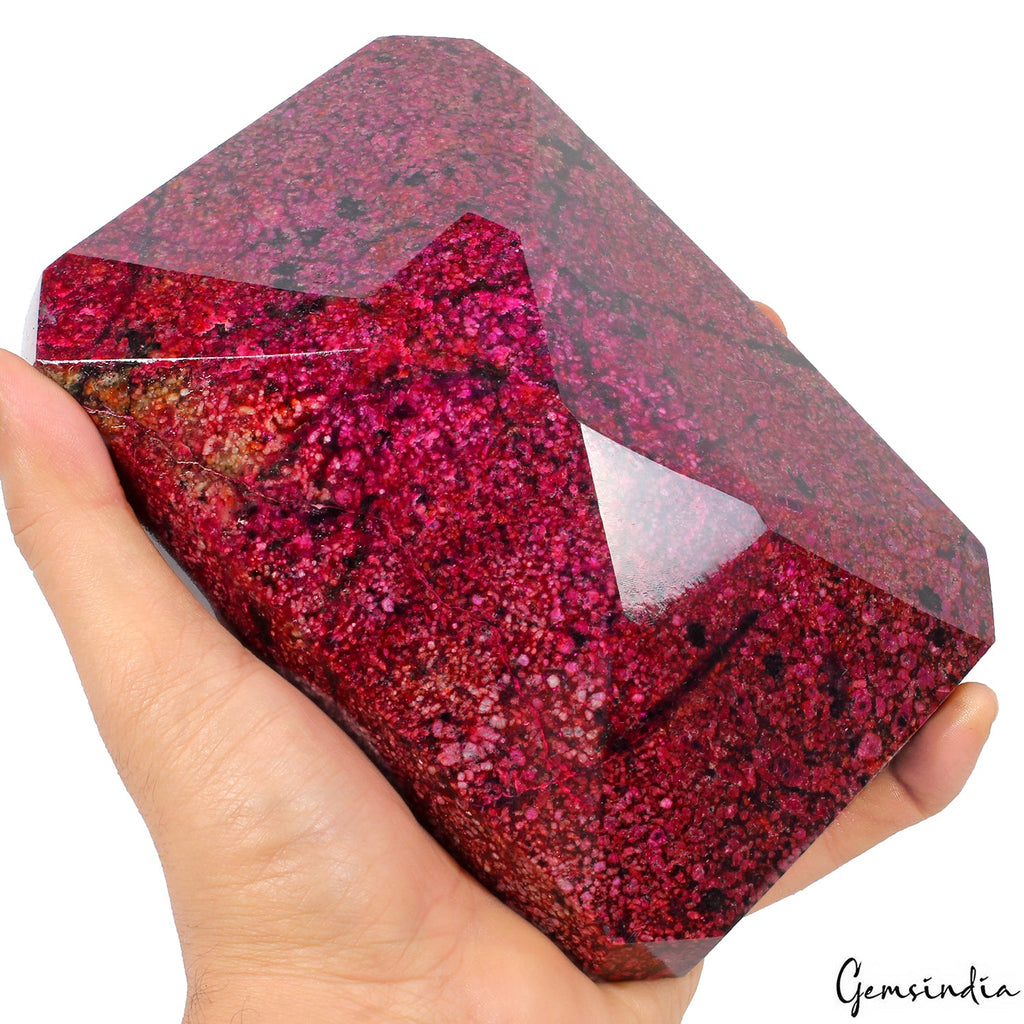 Large 2.23 Kilo Natural Red Ruby Earth Mined Octagon Faceted Huge Loose Gemstone