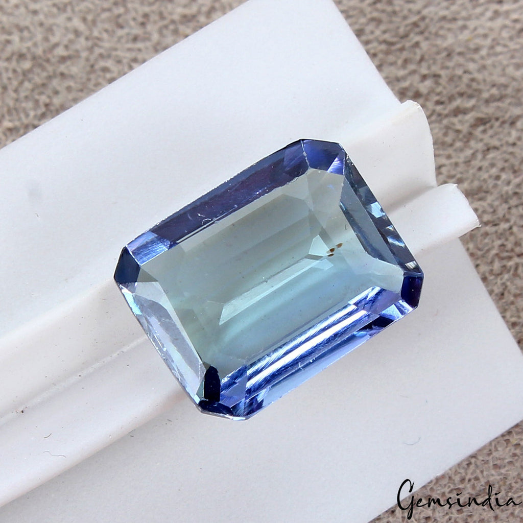 4.35 Ct Natural Tanzanite Emerald Cut Vibrant Blue Loose Certified D Block Gem