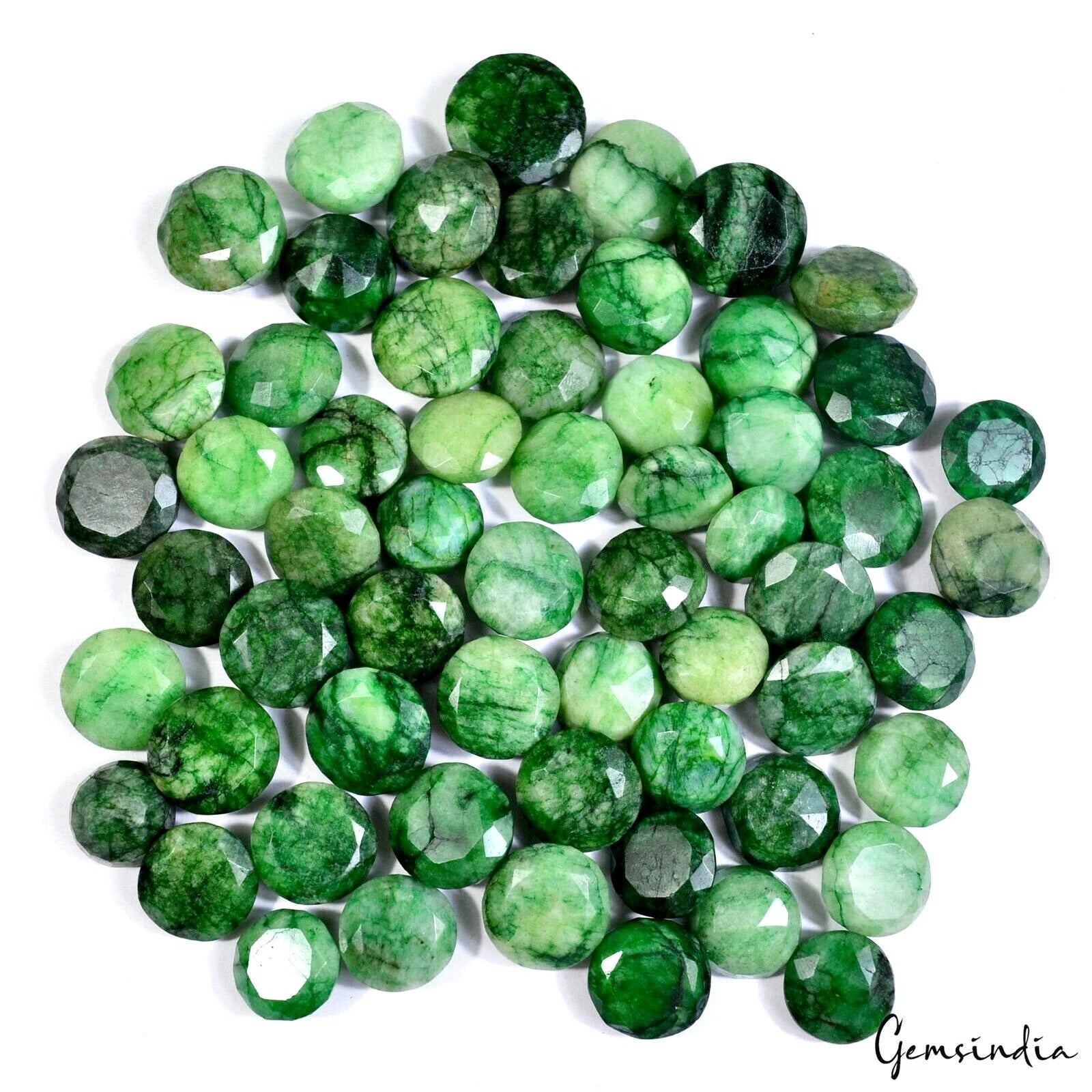 Emerald Lot, Loose Gemstone, Color Enhanced, Green — 60 Pieces, 15mm to 22mm, 1300 Ct, Brazil