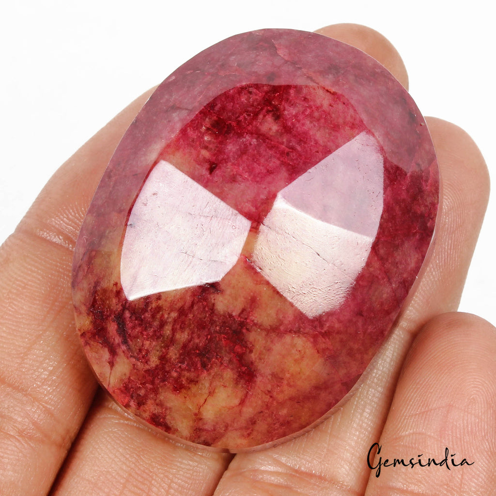 300 Ct Natural Red USA Beryl Bixbite Oval Faceted Cut Loose Earth Mined Huge Gem