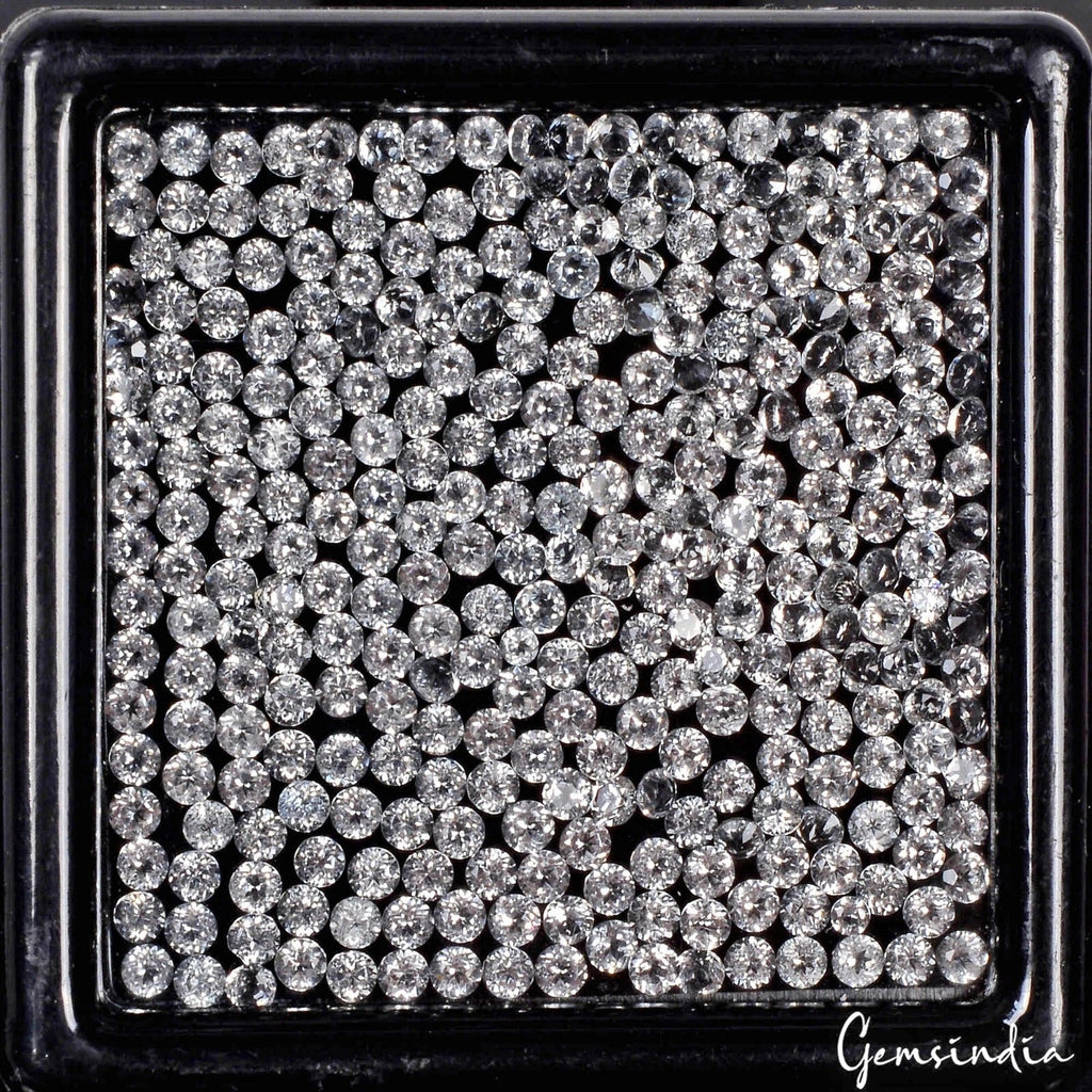 Wholesale Lot 2mm Round Faceted Natural White Topaz Loose Calibrated Gemstone