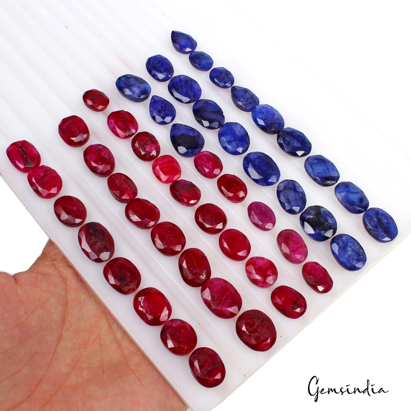 290 Ct Natural Blue Pink Beryl Mix Faceted Loose 11mm-16mm Gemstones Lot~ 51 Pcs