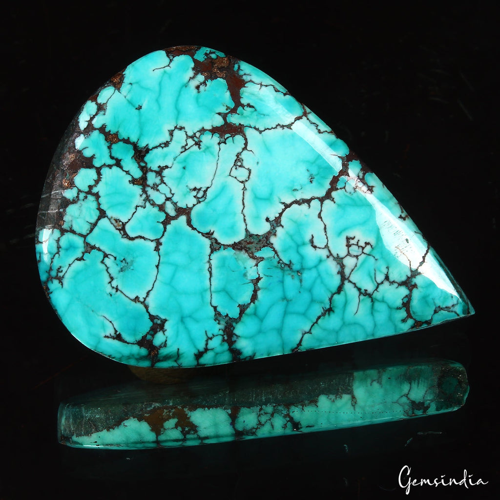 82.70 Ct Natural Arizona Blue Turquoise Pear Cab Loose Gems From United State