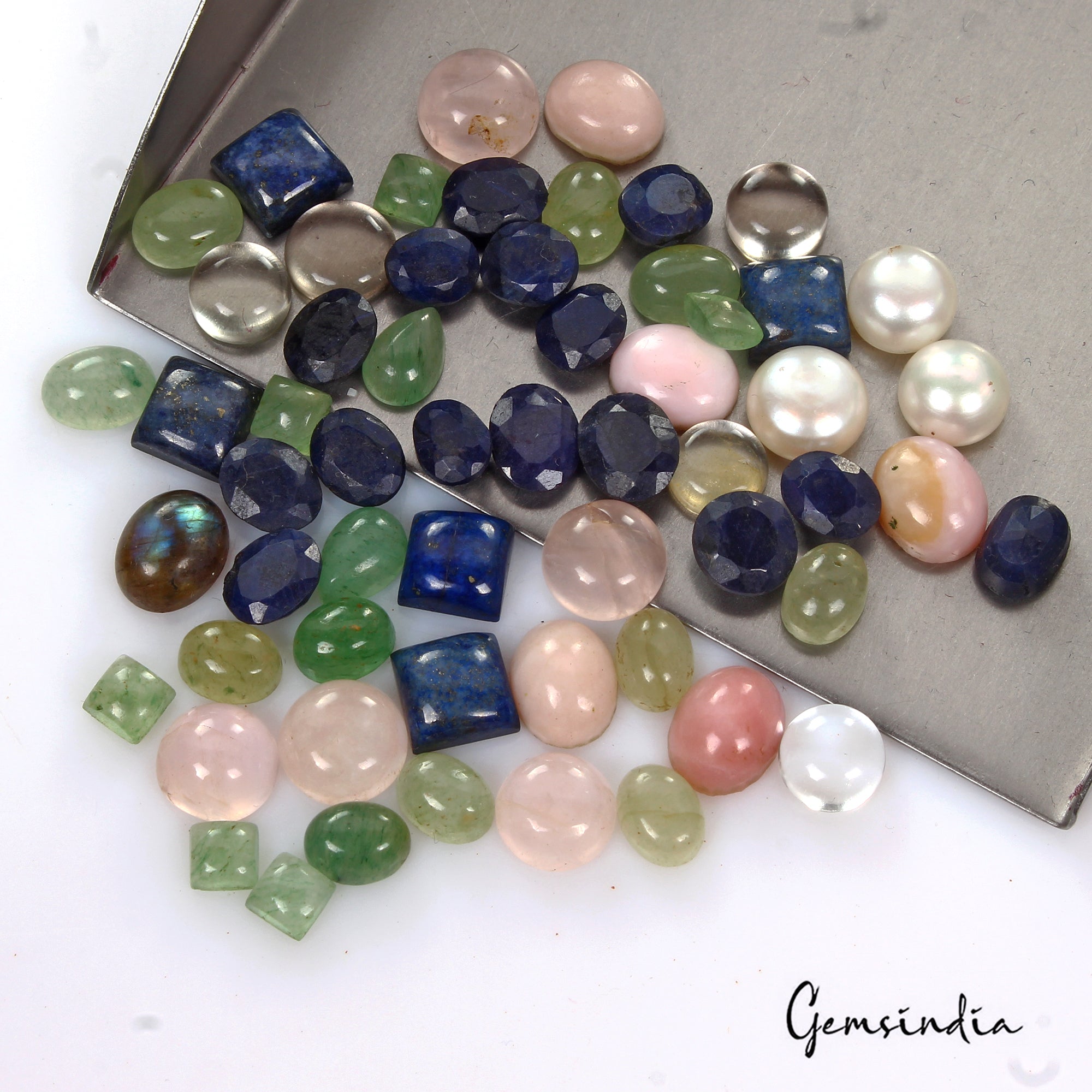 130 Cts/58 Pcs Natural Multi-Color Mixed Cut Loose Gems 5-10mm Gems For Jewelry