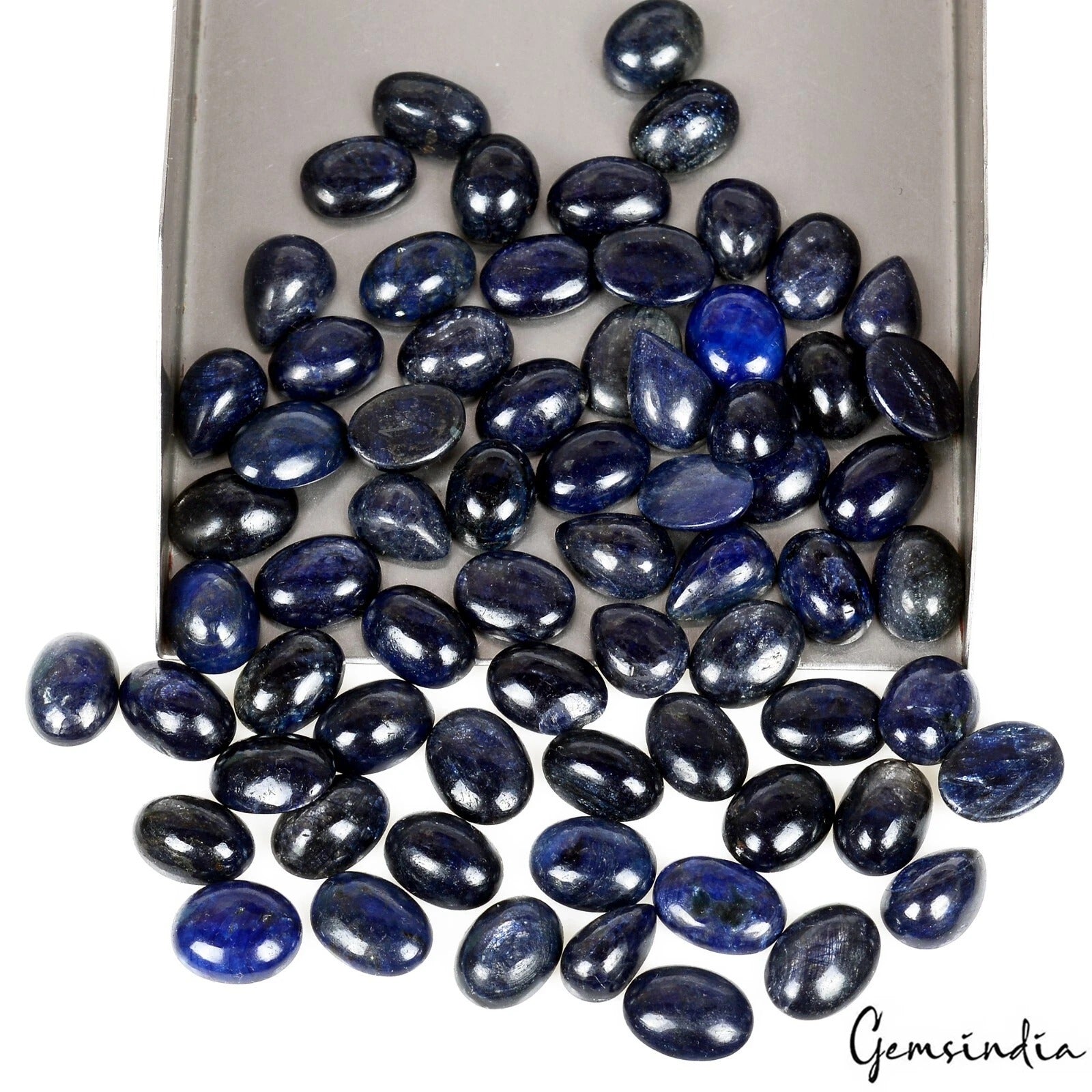 Lot Of 68 Pcs Natural Blue Sapphire 9-11mm Mix Cabochon Ring Size Loose Gemstone