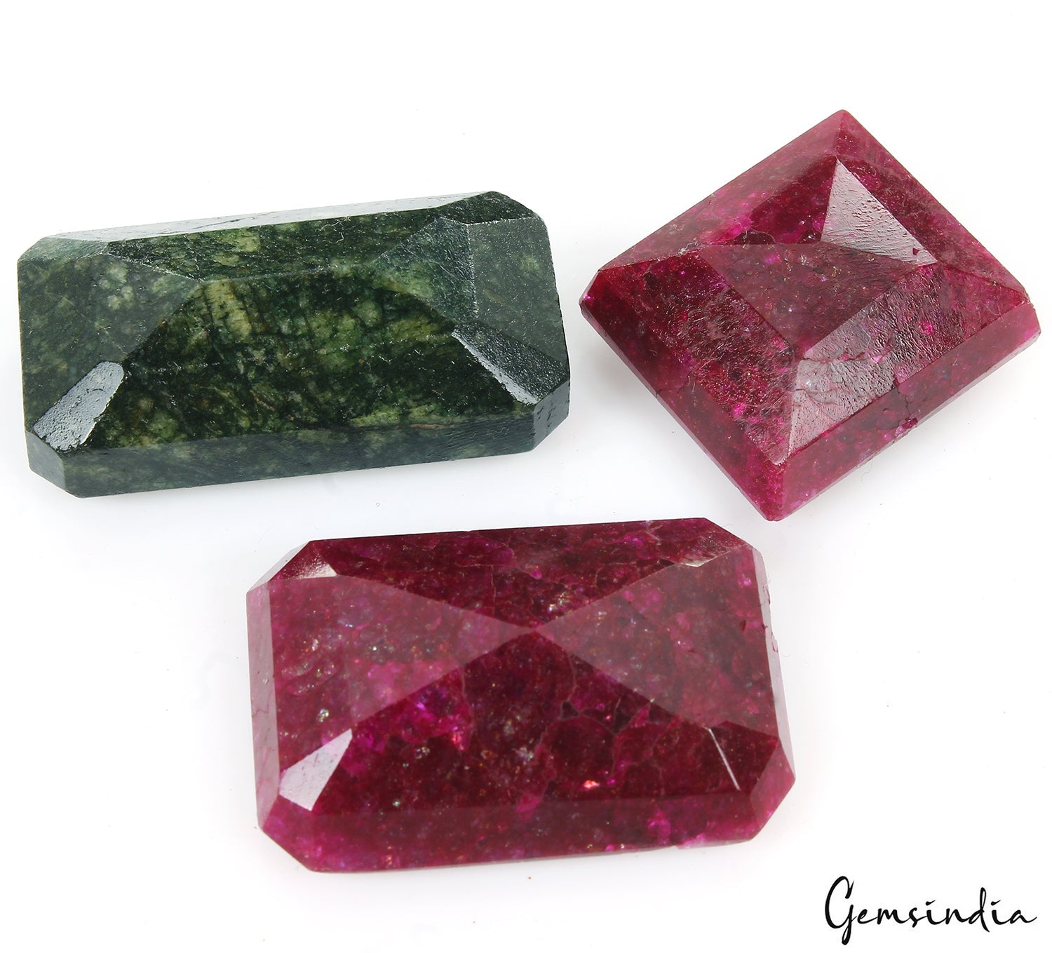 360 Ct Natural Red Beryl & Green Emerald Mix Cut Loose Huge Gems Lot 30-43mm
