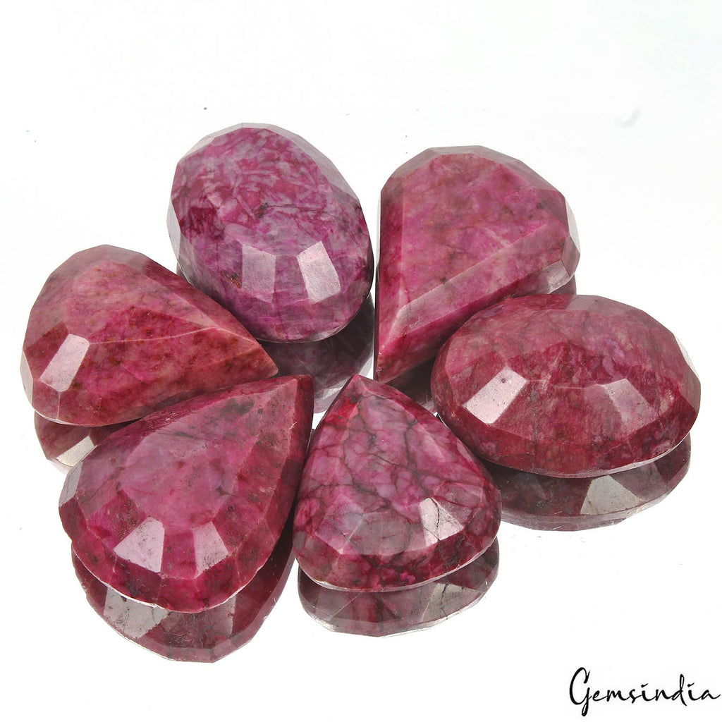 2030 Cts/6 Pcs Natural Pink Red Ruby Mixed Cut Faceted Loose Wholesale Gems Lot