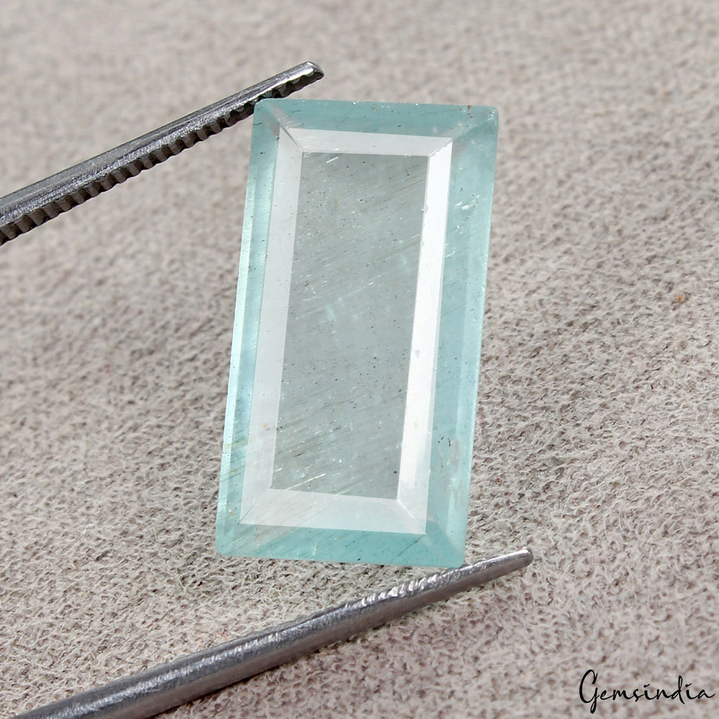 7.90 Cts Natural Unheated Stunning Blue Aquamarine Baguette Cut Loose Gemstone