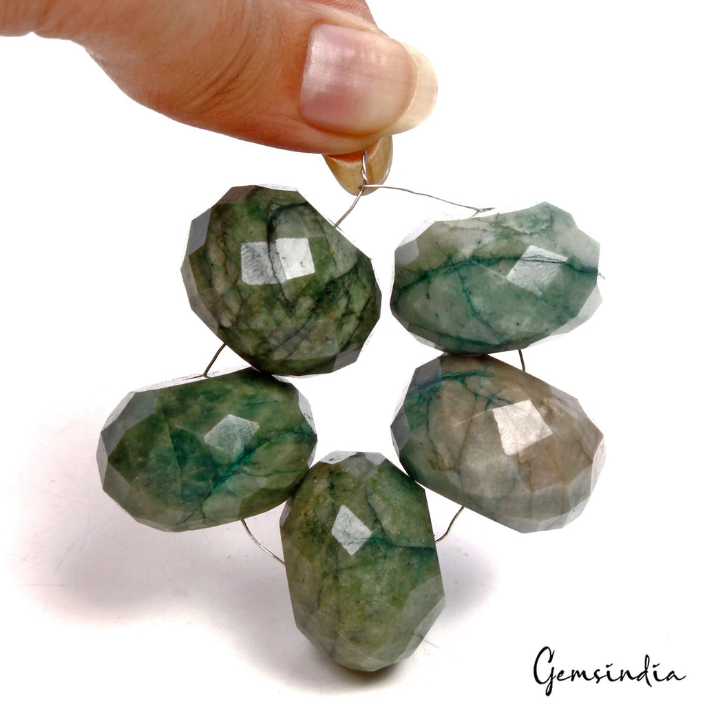 460 Ct Natural Green Emerald Round Faceted 25-26mm Drilled Huge Size Beads Lot