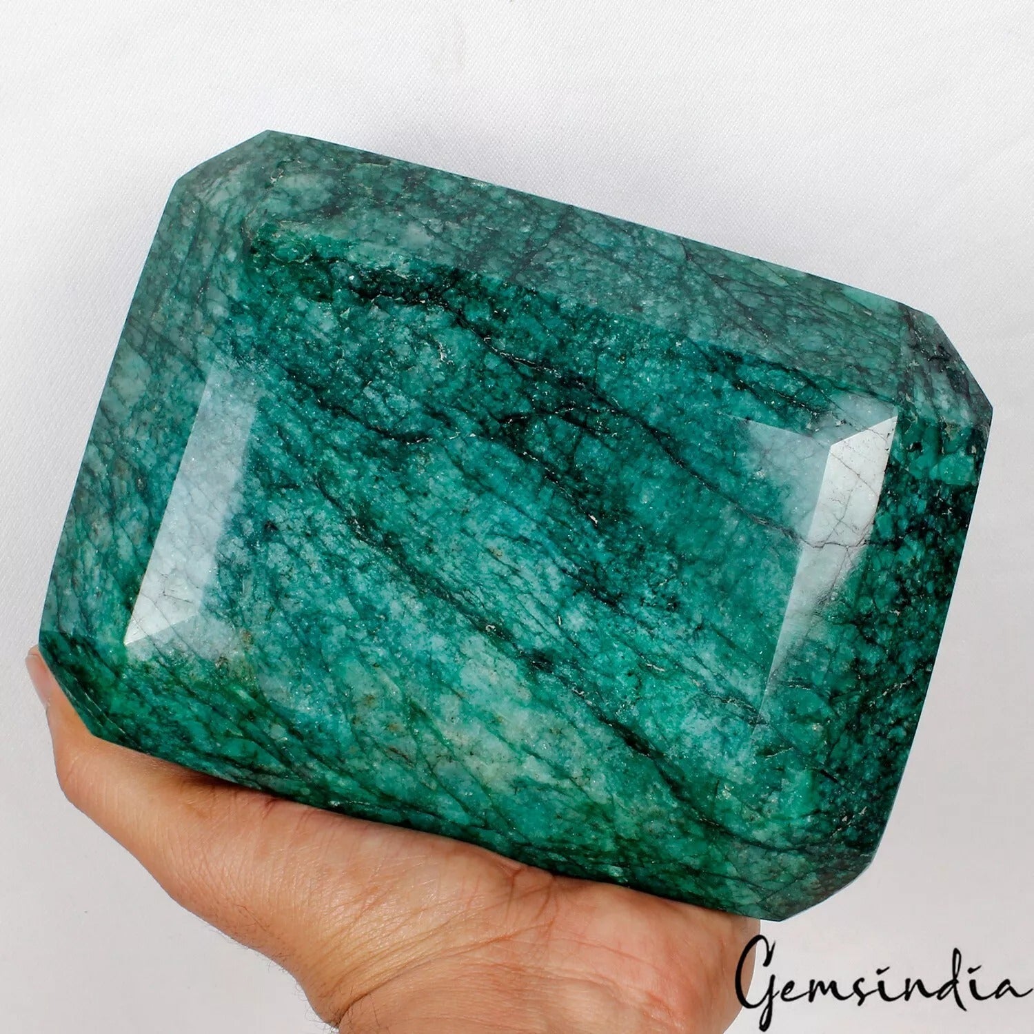 Big 3.87 Kilo Natural Finest Green Emerald Octagon Excellent Cut Grade Huge Gems