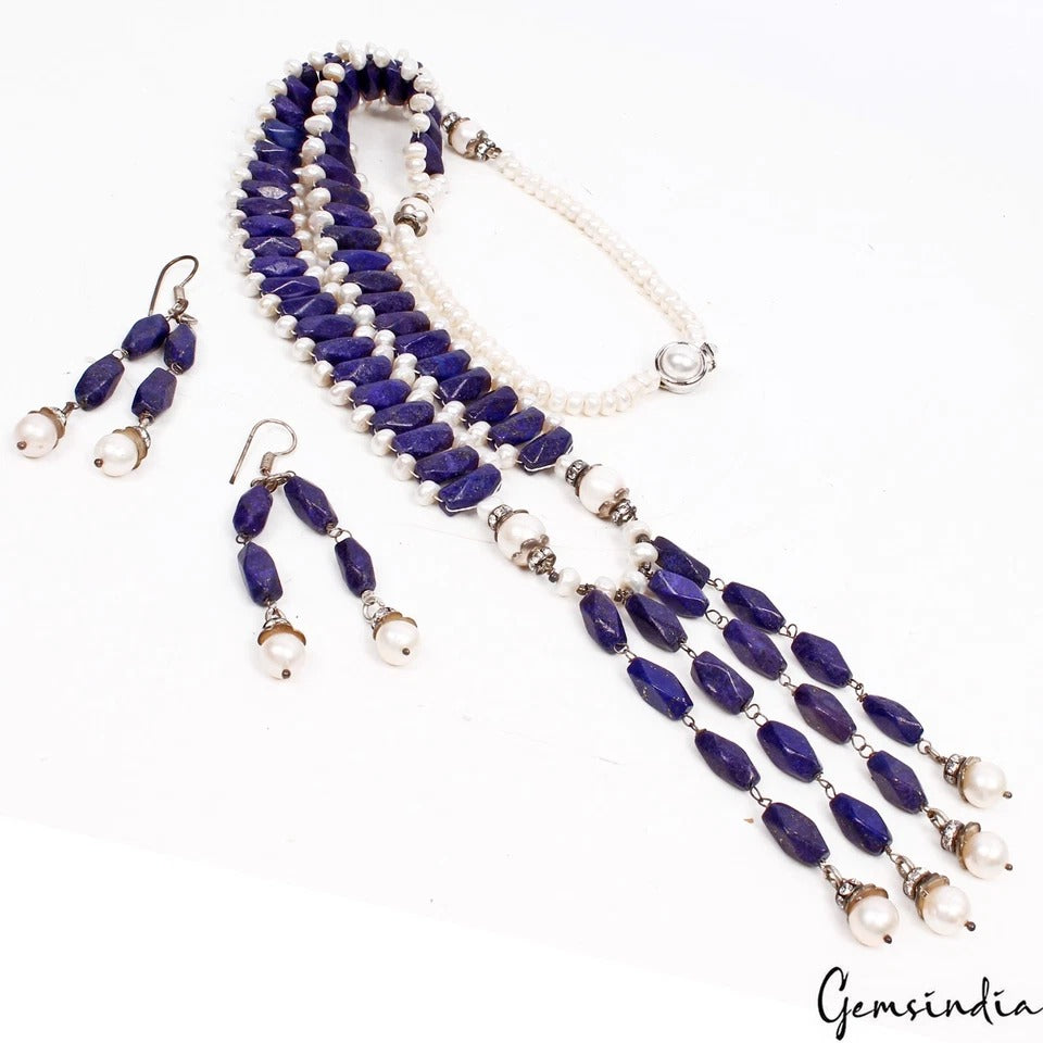 Lapis Lazuli Necklace, Color Enhanced — 05mm to 12mm, 485 Ct