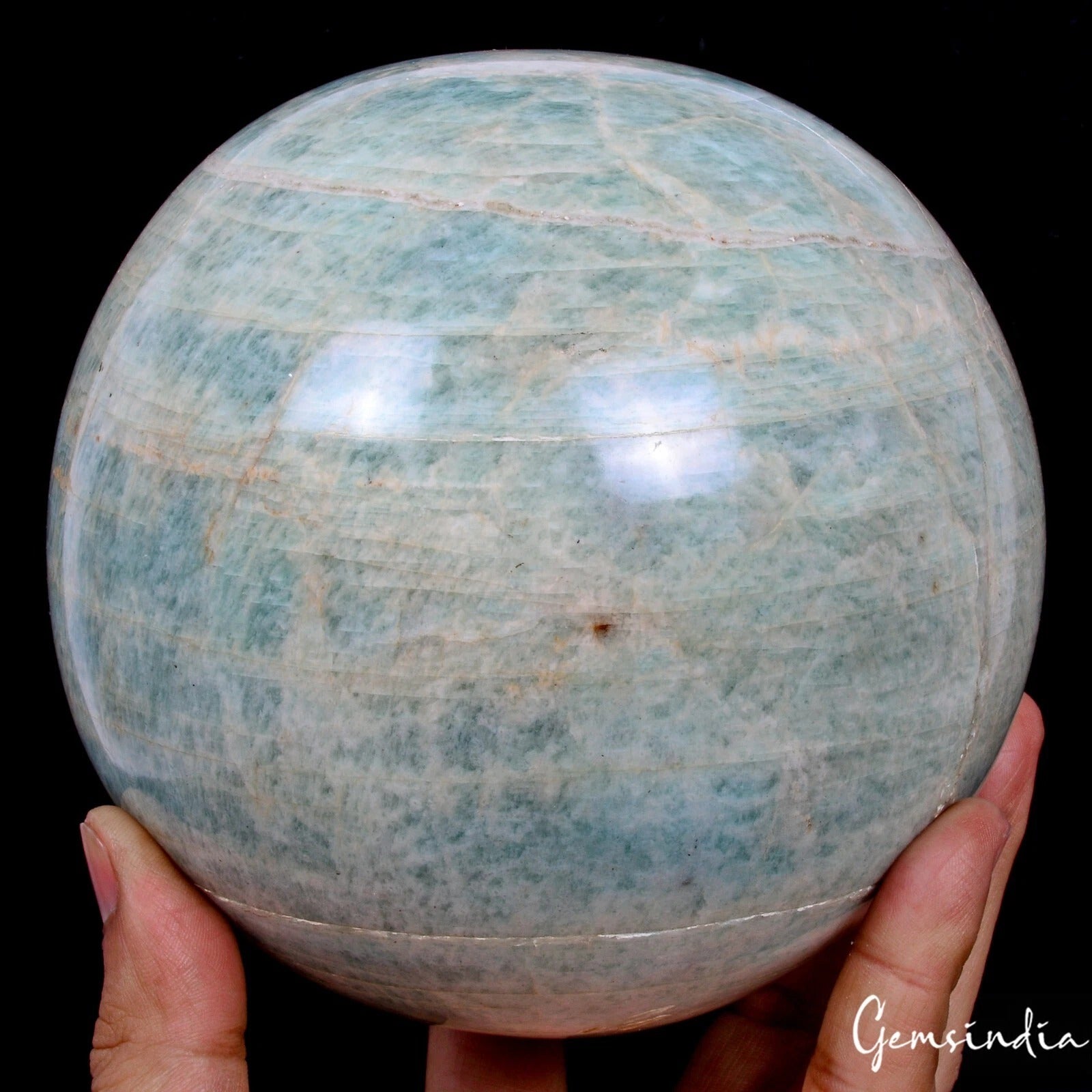 Amazonite Sphere, Blue — 5.5 Inch