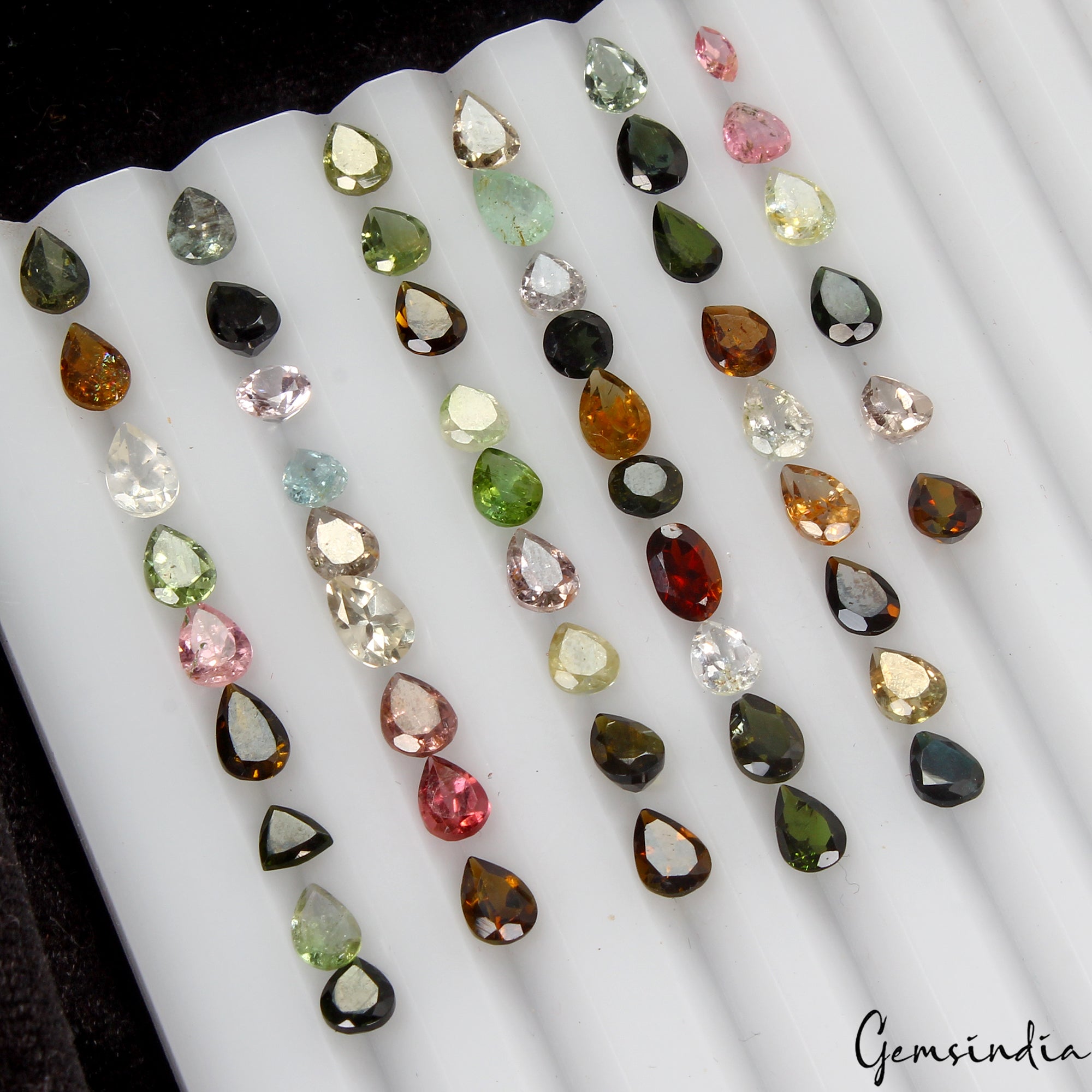 19.60 Cts/52 Pcs Natural Untreated Multi-Color Tourmaline Mix Cut Loose Gems Lot