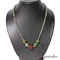 Ruby Necklace, Color Enhanced, Red — 20 inch, Brazil