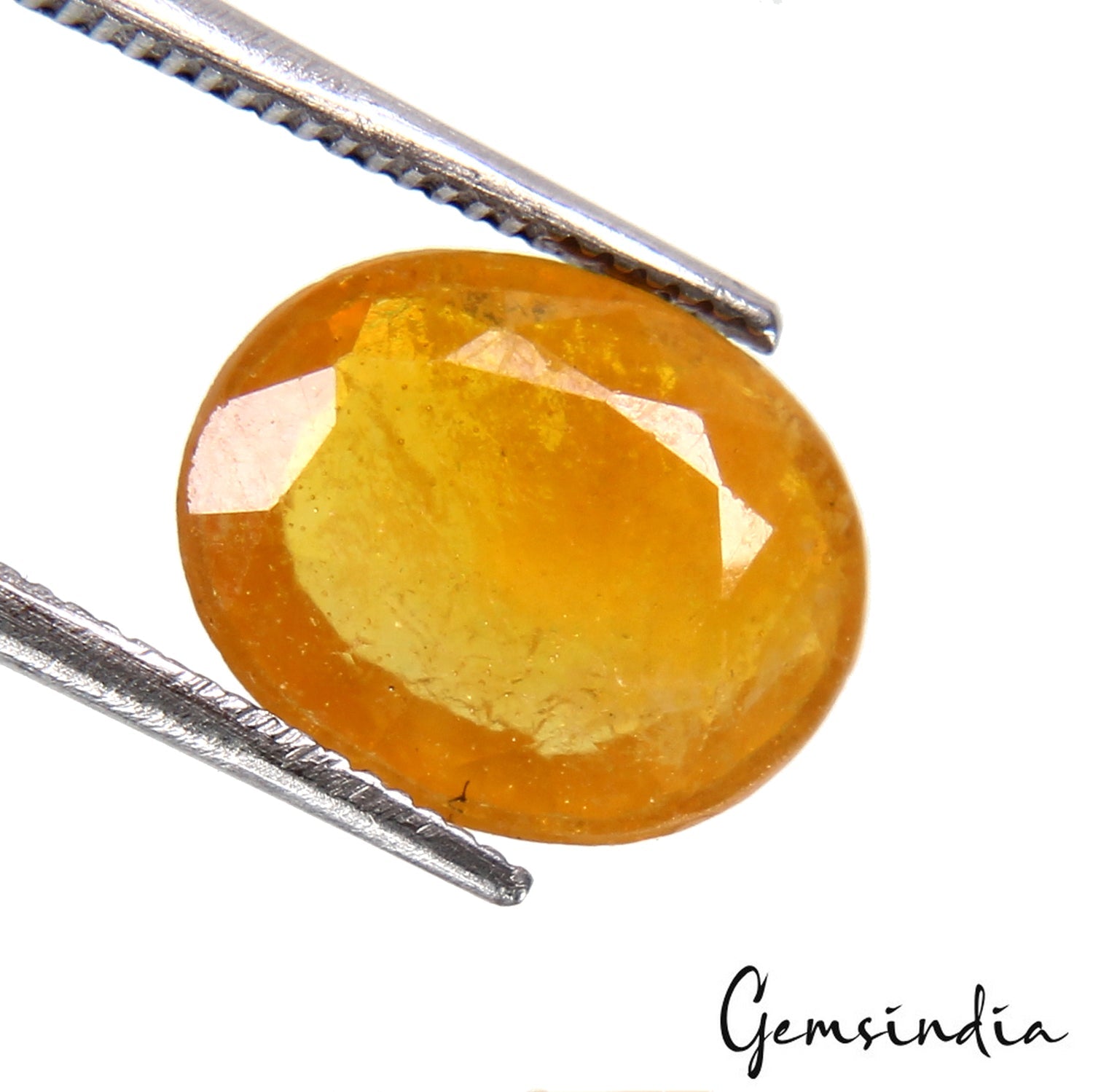 3.70 Cts Natural Ceylon Sapphire Yellow Oval Cut Untreated Certified Gemstone
