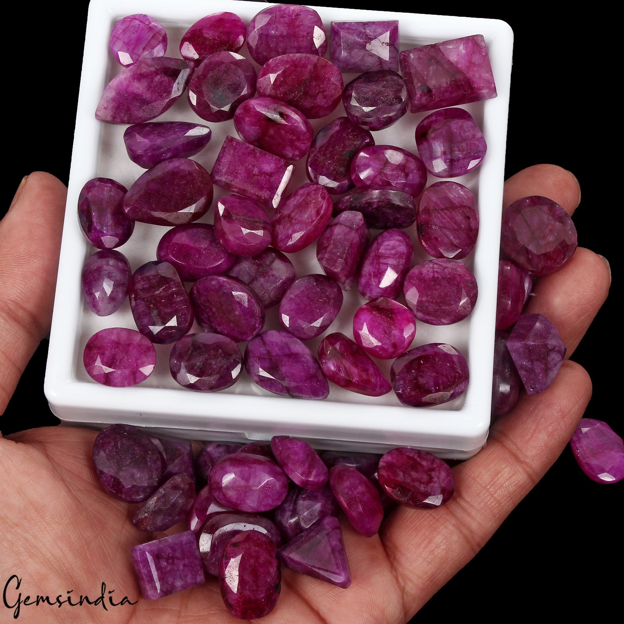 700 Ct Natural Pink Beryl (Bixbite) Mix Cut Loose Wholesale Gemstone Lot 60 Pcs