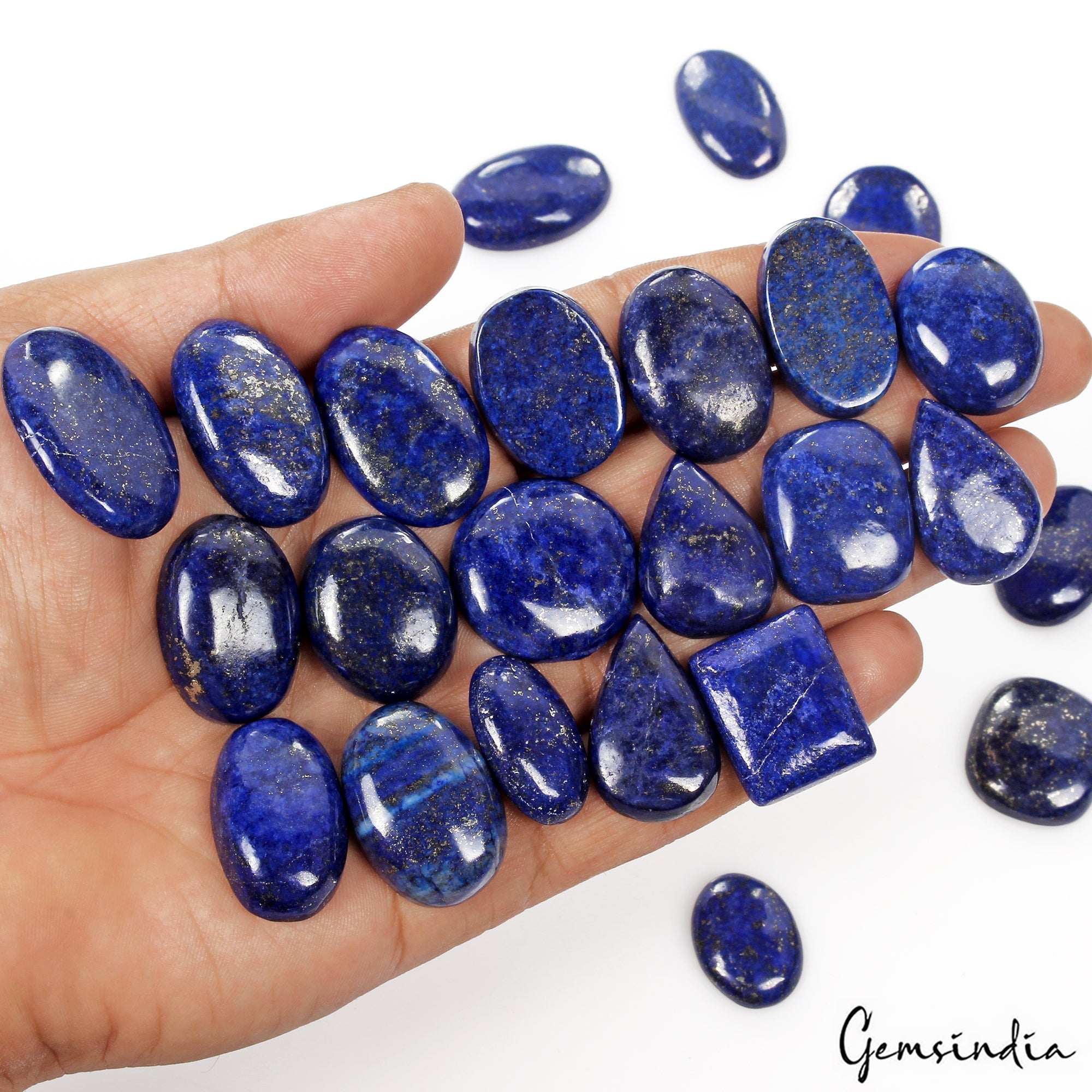 800 Ct/26 Pcs Natural Blue Lapis Lazuli Gold Flecks Mix Cab Loose Wholesale Gems