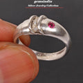 Handmade 925 Sterling Silver Ring Pink Tourmaline Natural Stone Jewelry Size 7US