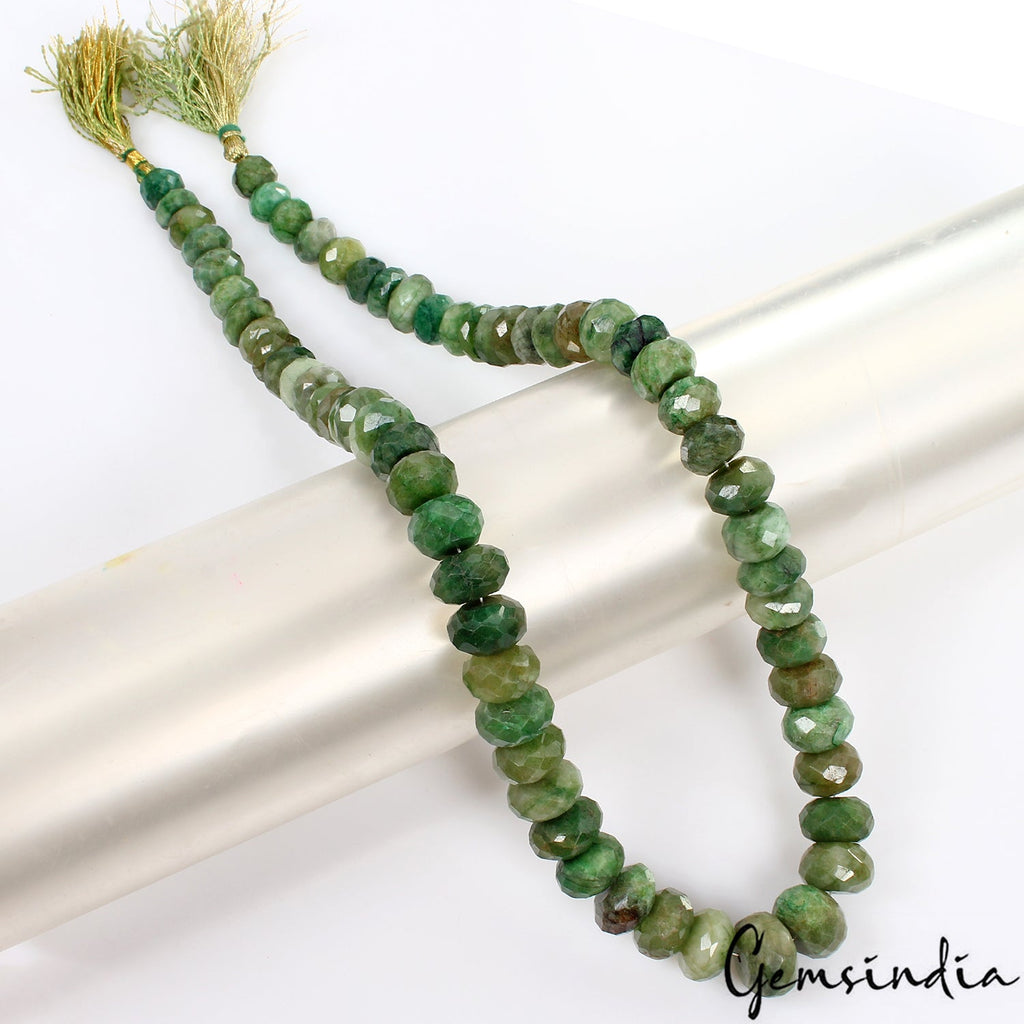 21" Long Natural Green Emerald Round Cut 12mm-17mm Drilled Beads Strand~800 Cts