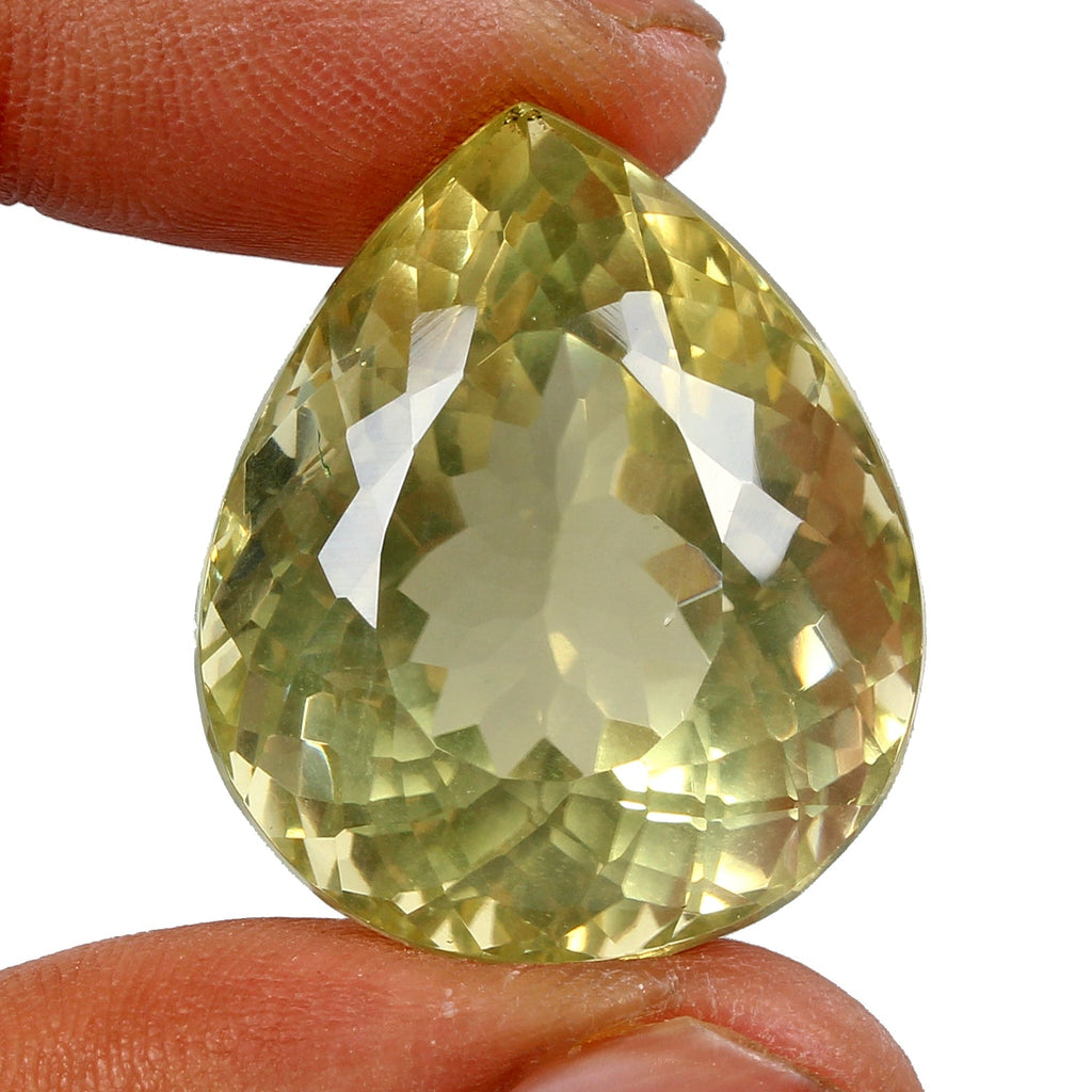 85.20 Cts Natural Untreated Brazilian Yellow Citrine Pear Loose Gem For Pendant