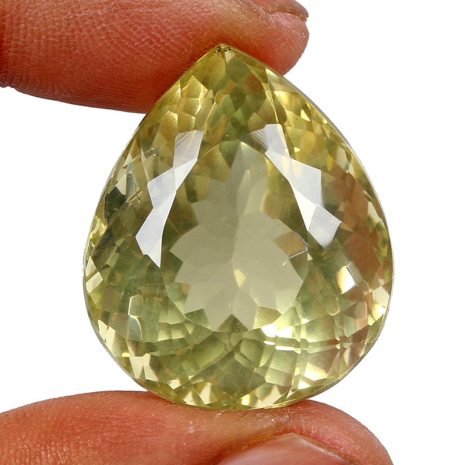 85.20 Cts Natural Untreated Brazilian Yellow Citrine Pear Loose Gem For Pendant