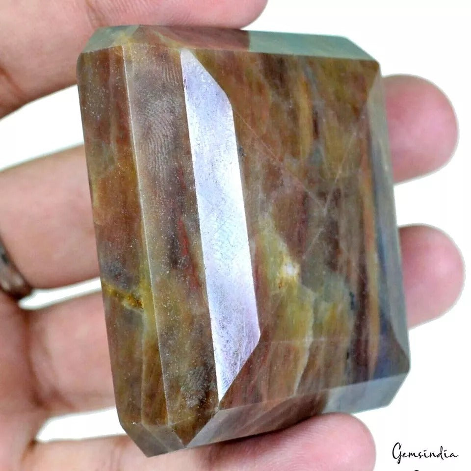 Natural Untreated Brown Golden Octagon Cut Sapphire Earth Mined 1000 Ct Gemstone