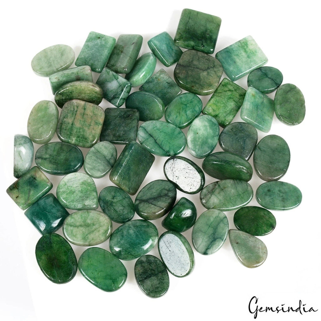 1170 Cts/48 Pcs Natural Green Brazilian Emerald Mix Cab Loose Wholesale Gems Lot