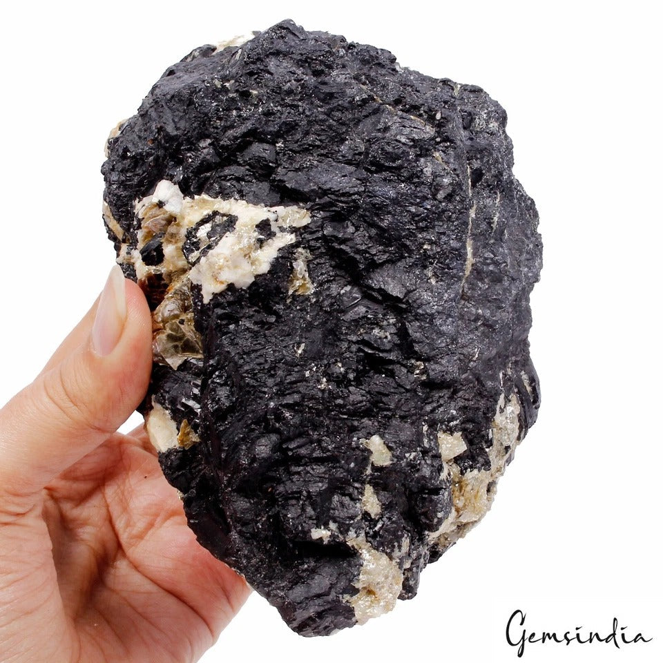 Massive Black Tourmaline w/Feldspar Erongo Mountain Namibia Specimen Rough 1.3Kg