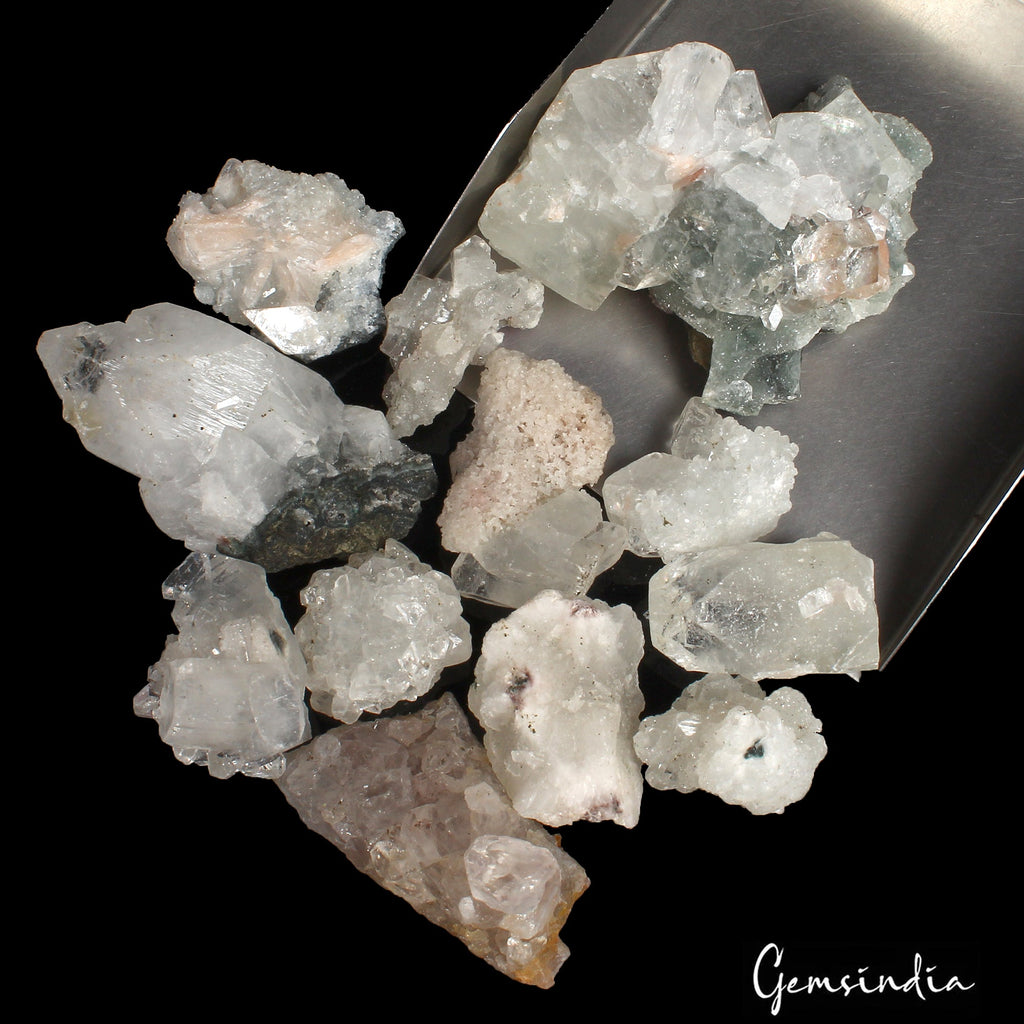 1260 Ct/12Pcs Sugar Druzy White Apophyllite Crystal Raw Healing Mineral Specimen